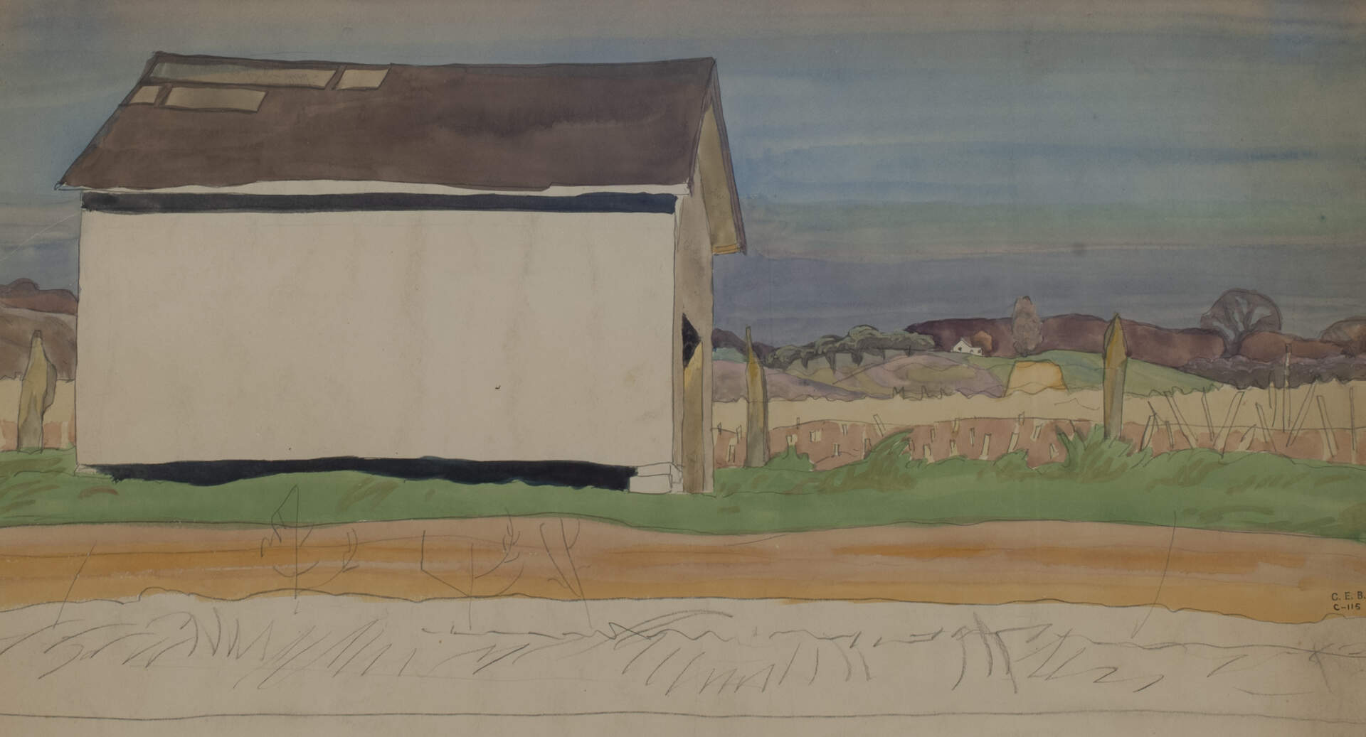 Barn By Fence