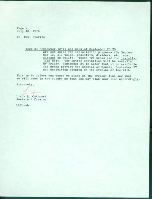 Untitled (Letter From The Albright-Knox)