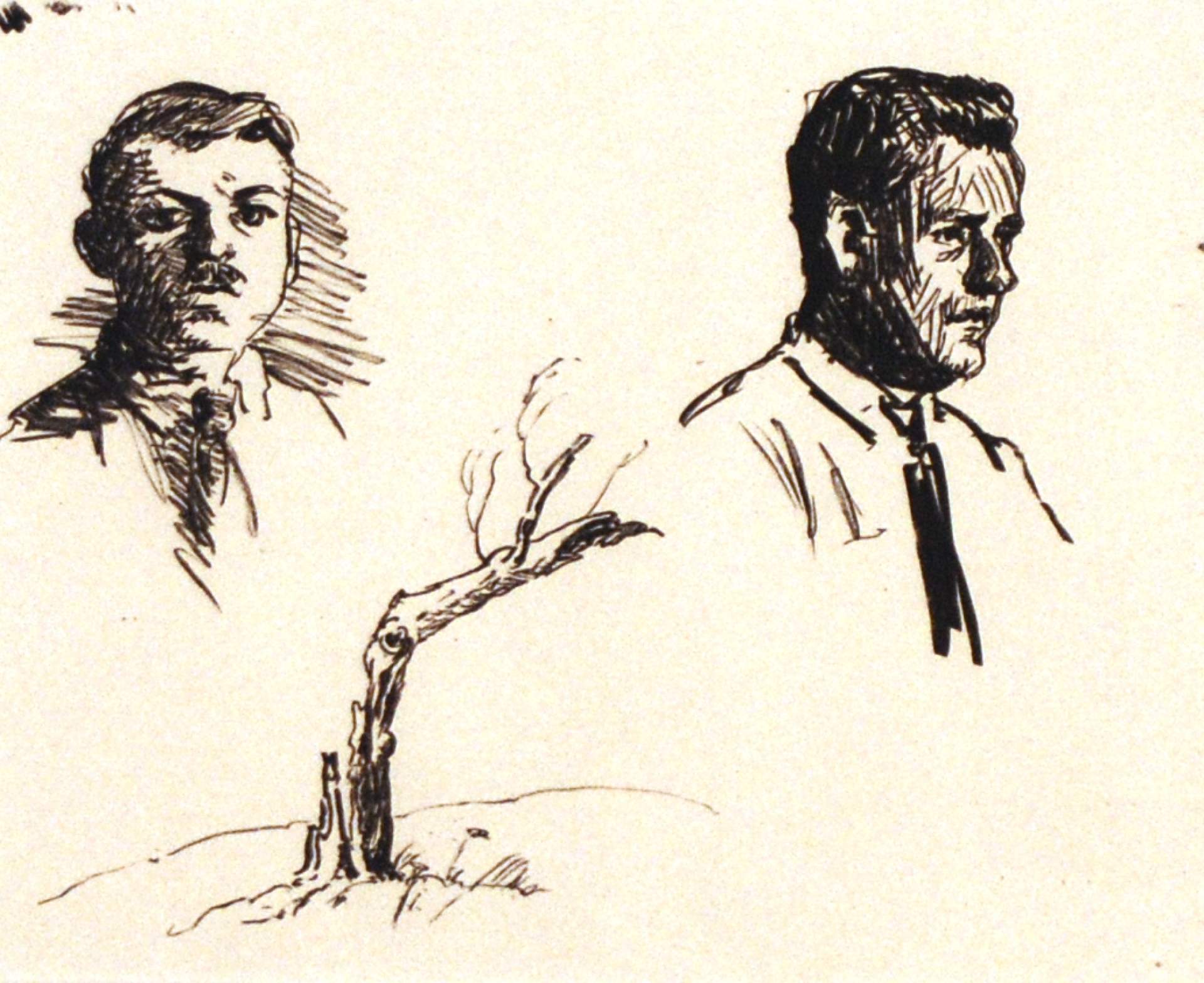 Untitled artist portraits, lithography lesson created with Bolton C. Brown in Woodstock, NY