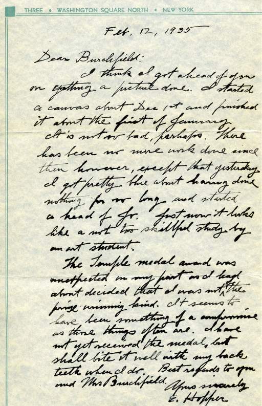Letter to Chalres E. Burchfield