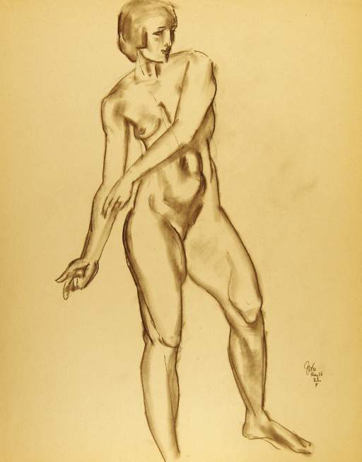 Standing Female, Left Arm Arcorss Body