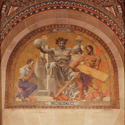 [Buffalo City Hall, Construction, lunette mural, 1931]