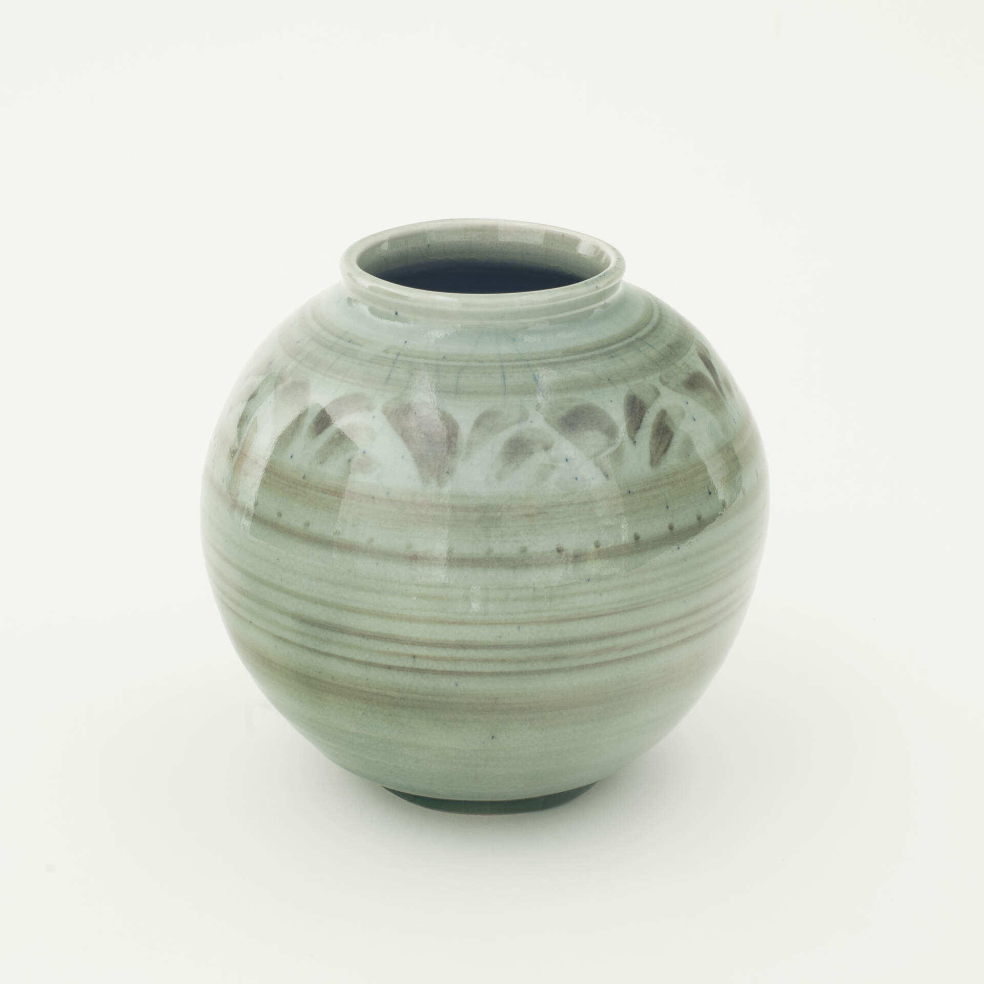 Green glazed ceramic vase