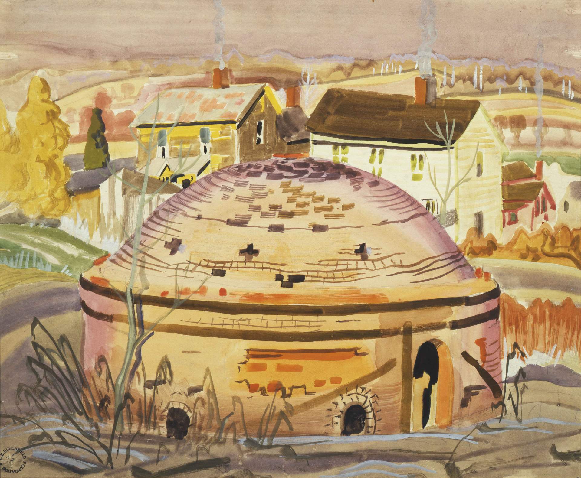 Building with Downed Top (Building with a Domed Top, Brick Kiln in Autumn)