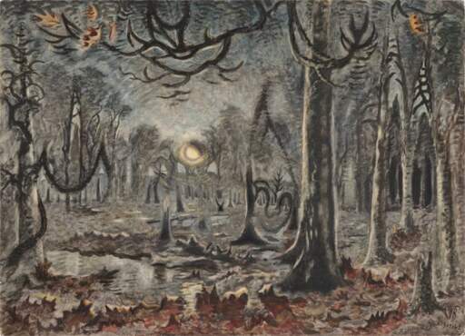 Moonrise in November Woods (Moonlight in the Woods)