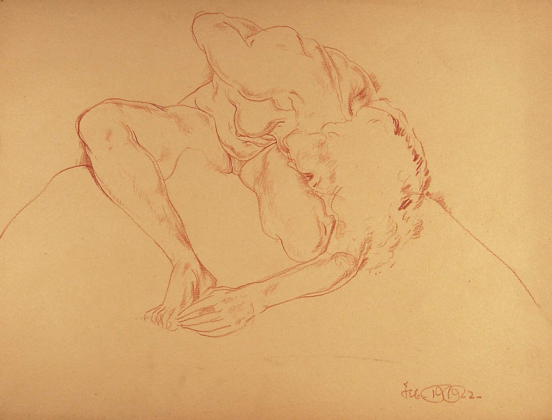 Female Nude Seated, Bending Head to left Knee